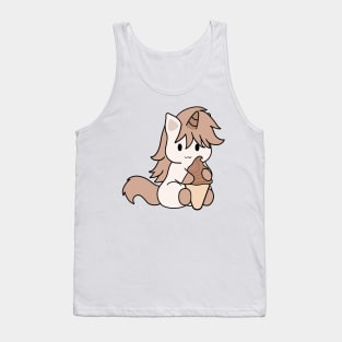 Brown Unicorn Ice Cream Chocolate Tank Top